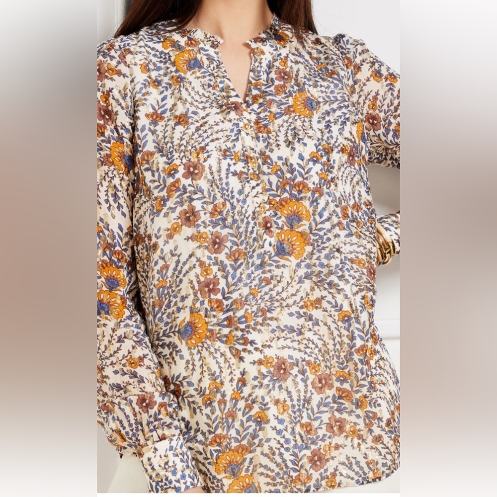 Talbots Multicolor Floral Blouse 3X